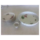 Rose pattern items 8 saucers and other