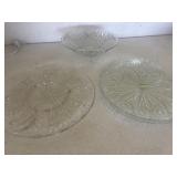 Lead Christal serving tray glass bowl glass