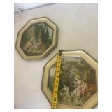 10 vintage wall hangings ( possibly biscuit can