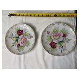 Two vintage hand-painted plates