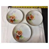 Vtg hand pained Made in Japan poppy plates