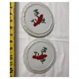 2 Vintage cardinal plaques trivets