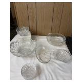 Vtg glass bowls tray & coasters