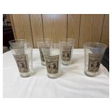 6 Coke Cola Flair Glasses Reproduction with