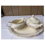 Vtg Homerlaughlin Virginia Rose creamer and sugar