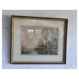 Antique framed watercolor 21x26