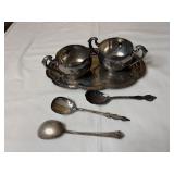 Vintage silver sugar creamer set