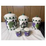 Grapes Canister set and salt and pepper