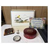 Vtg place mats tin trivet misc