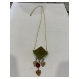 Antique gold tone charm necklace 100 years old