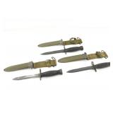 South Korean US M4 Bayonet W/ Scabbard Lot of 3