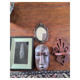 Wooden Mask, Mirror, Shelf