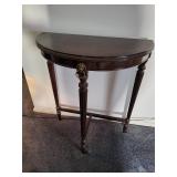Wood Half-Moon Console Table
