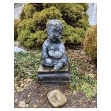 Painted Concrete Child Statue