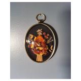 Framed Oval Pressed Flowers