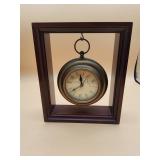 Framed Brass Hanging Clock