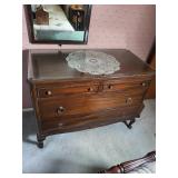 Wooden Dresser with Glass Top