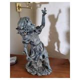 Ceramic Girl and Bird Statue