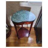 Wood Table with Marble Top