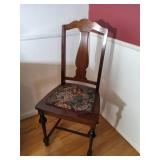 Wood Chair with Cross Stitch Seat