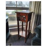 Wood Plant Stand with Carvings