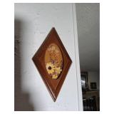 Diamond Wall Plaque with Dried Flowers