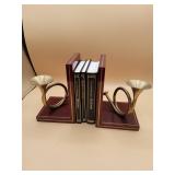Brass Horn Bookends