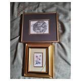Framed Artwork With Floral and Animal Subjects