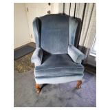 Blue Upholstered Wingback Chair