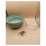 Ceramic, Glass Bowls with Plate