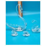 Crystal Swan Figurines Set