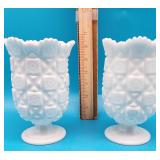 Milk Glass Pedestal Vases