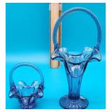 Fenton Blue Glass Baskets