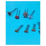 Hair Pins and Red Necklace