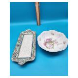 Dana Floral Tray and Bowl