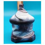 Slag Glass Jar with Lid