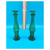 Emerald Glass Bud Vases