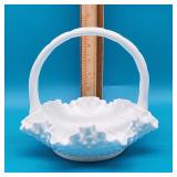 White Milk Glass Basket