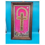 Beaded Cross Artwork in Frame