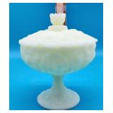 Fenton Water Lily Satin Glass Dish