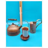 Copper Teapot and Pitchers
