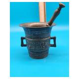 Cast Metal Mortar with Pestle