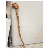Wooden Cane with Bird Handle