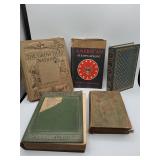 Antique books including American Stamp