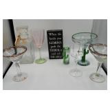 Barware with Cactus Stems and Sign