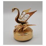 24K Gold Plated Swan Music Box