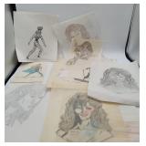 Illustration Lot with Sketches