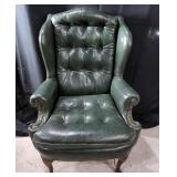 Green Leather Wingback Chair