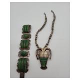 Sterling Taxco Mexican Necklace and Bracelet