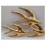 Gold-Tone Metal Bird Wall Plaques